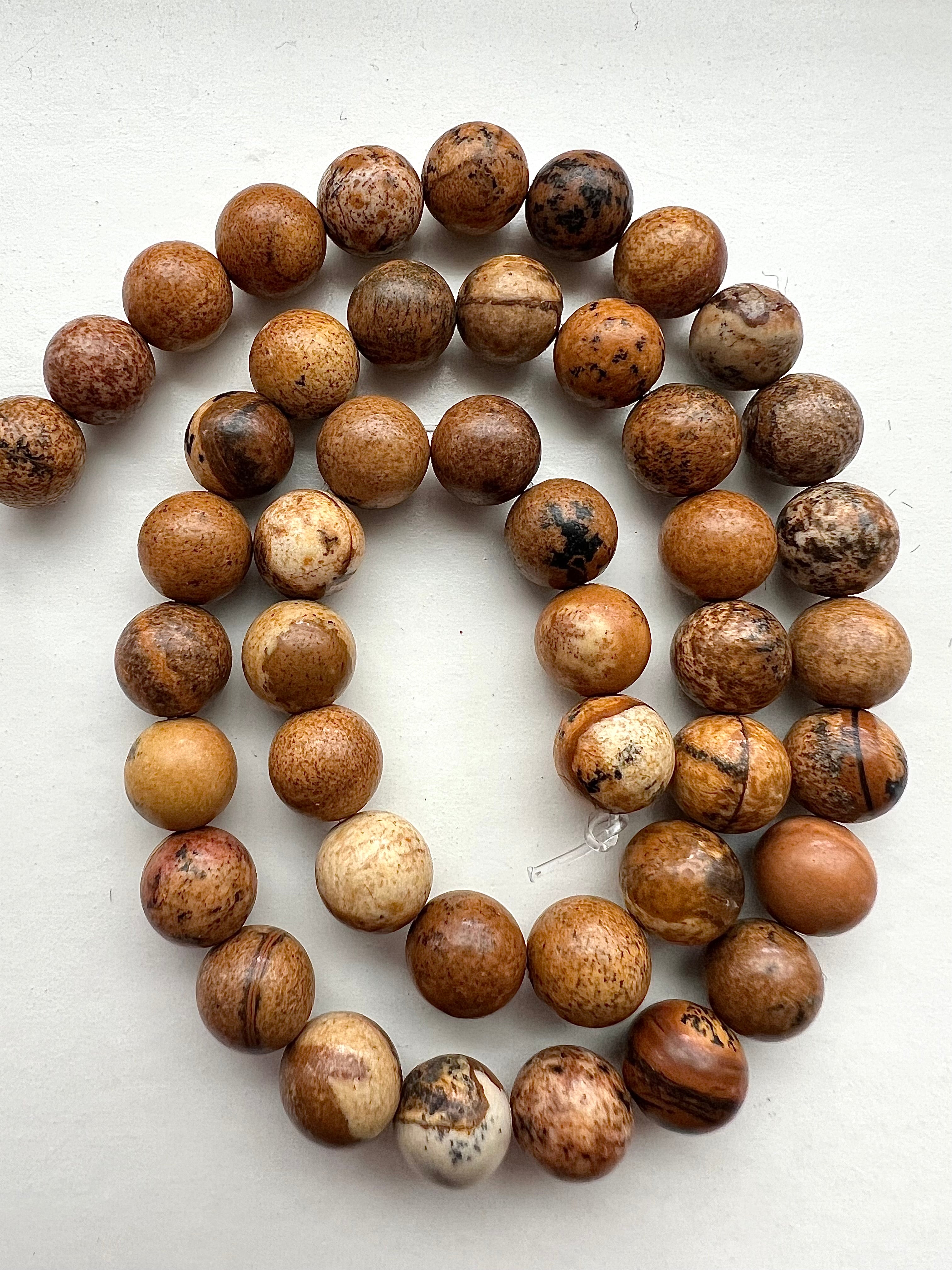 Bruna Jaspis Pärlor – Jordande Stenpärlor för Smyckestillverkning