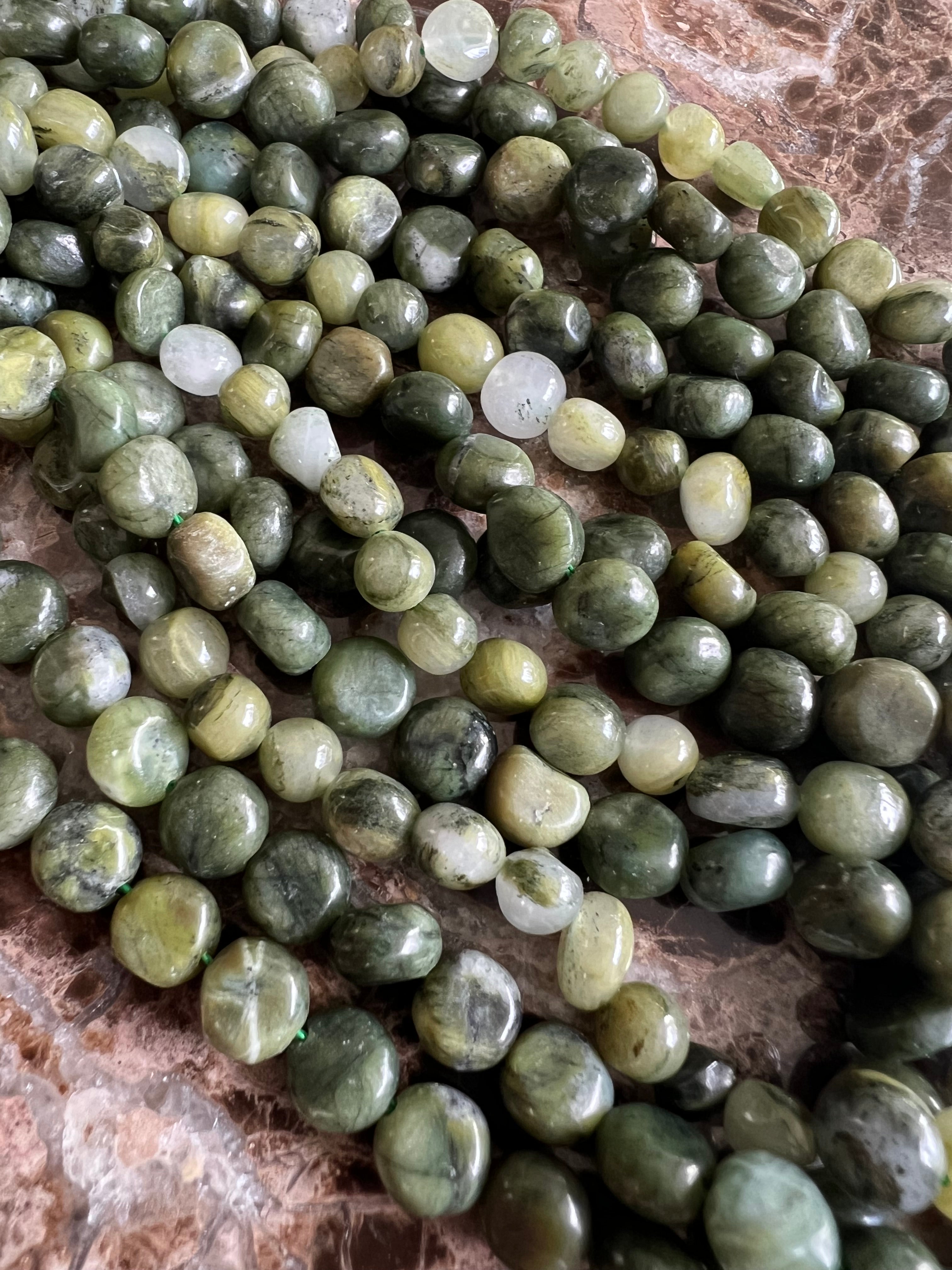 Gröna Kvartspärlor – Naturliga Kristallpärlor för Smycken & DIY