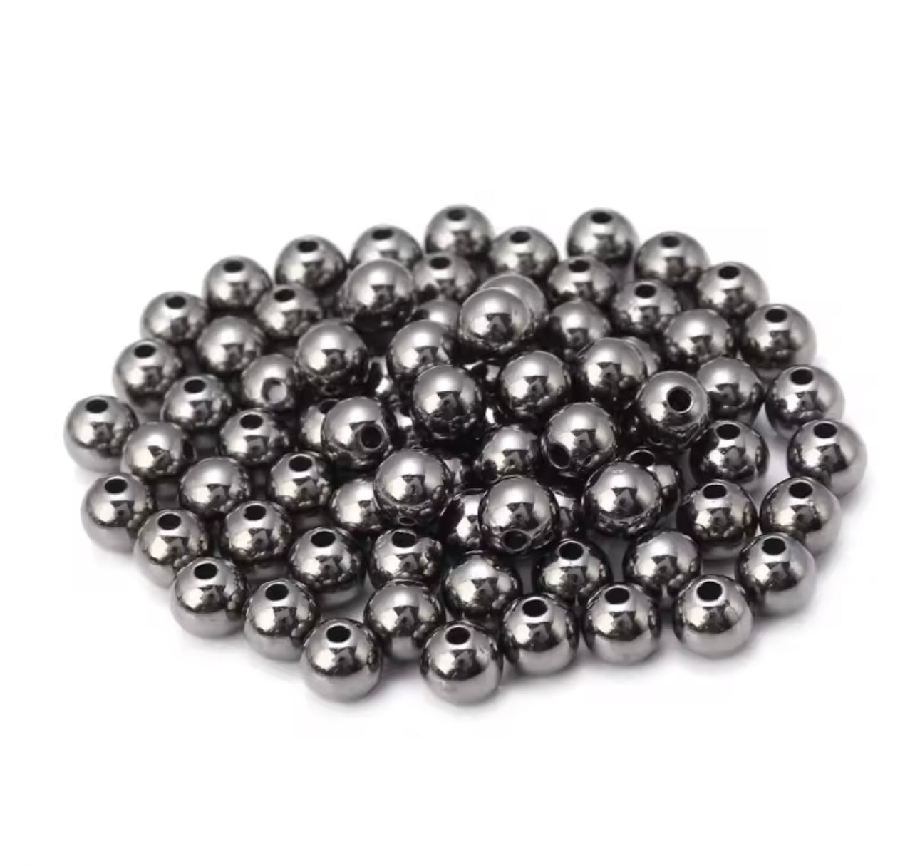 Runda Släta Pärlor i Mörksilver 3 mm, 500 st (Akryl) – Modern elegans med djup och karaktär