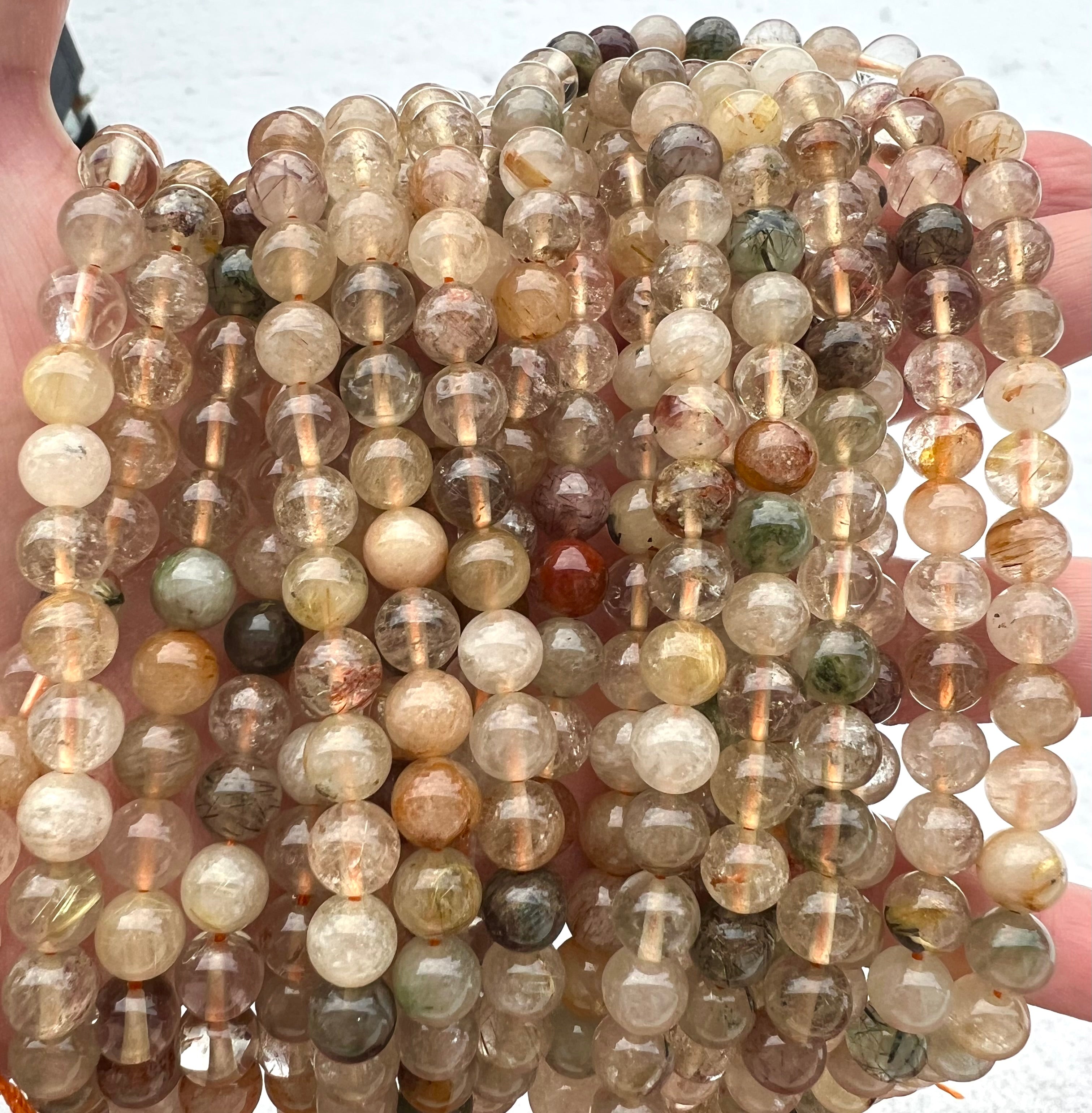 Rutilkvartspärlor – Naturlig energi, klarhet & exklusiv lyster