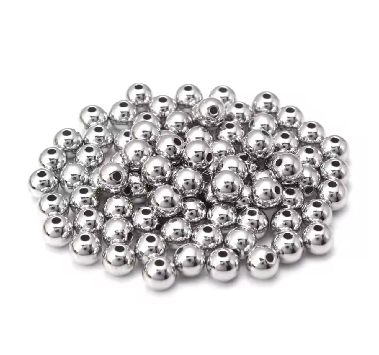 Runda Släta Silverpärlor 3 mm, 500 st (Akryl) – Tidlös elegans för alla smycken