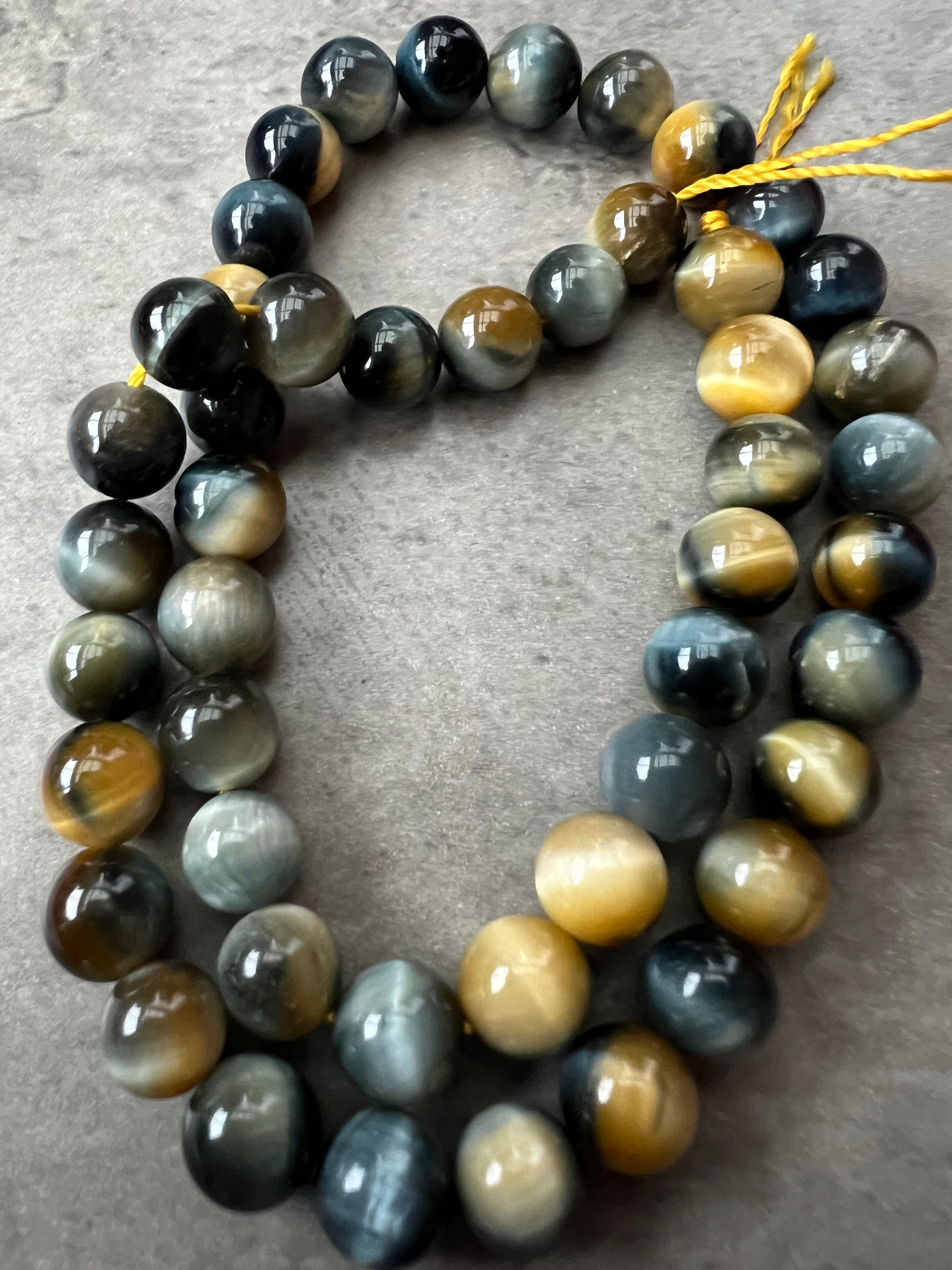 Tigeröga Mix – Flerfärgad Tiger Eye Pärlor för Styrka, Fokus & Jordning