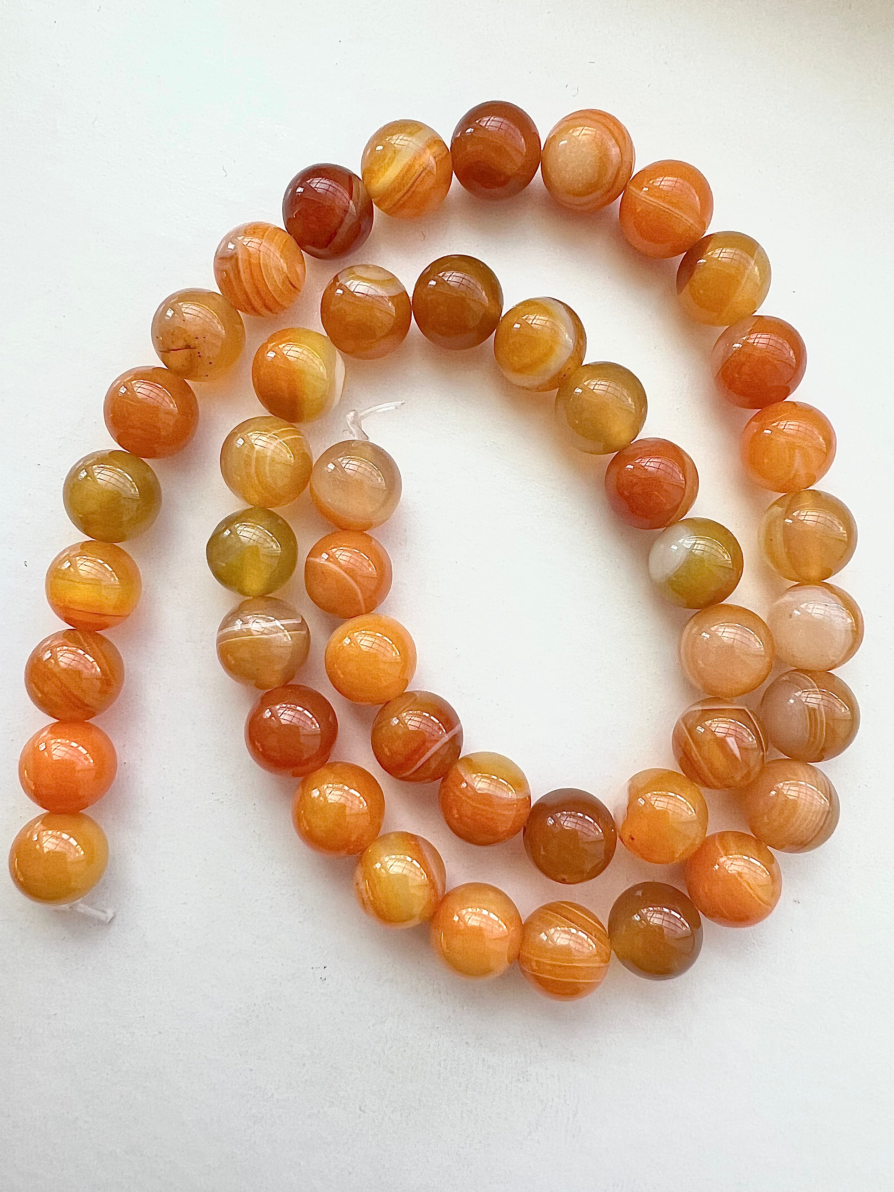 Orange Agat – Jordande Stenpärlor för Smyckestillverkning, Trygghet & Livskraft