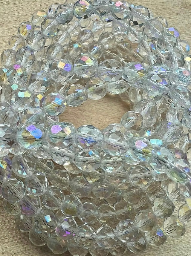 Genomskinliga Tjeckiska Glaspärlor med Pärlemorskimmer