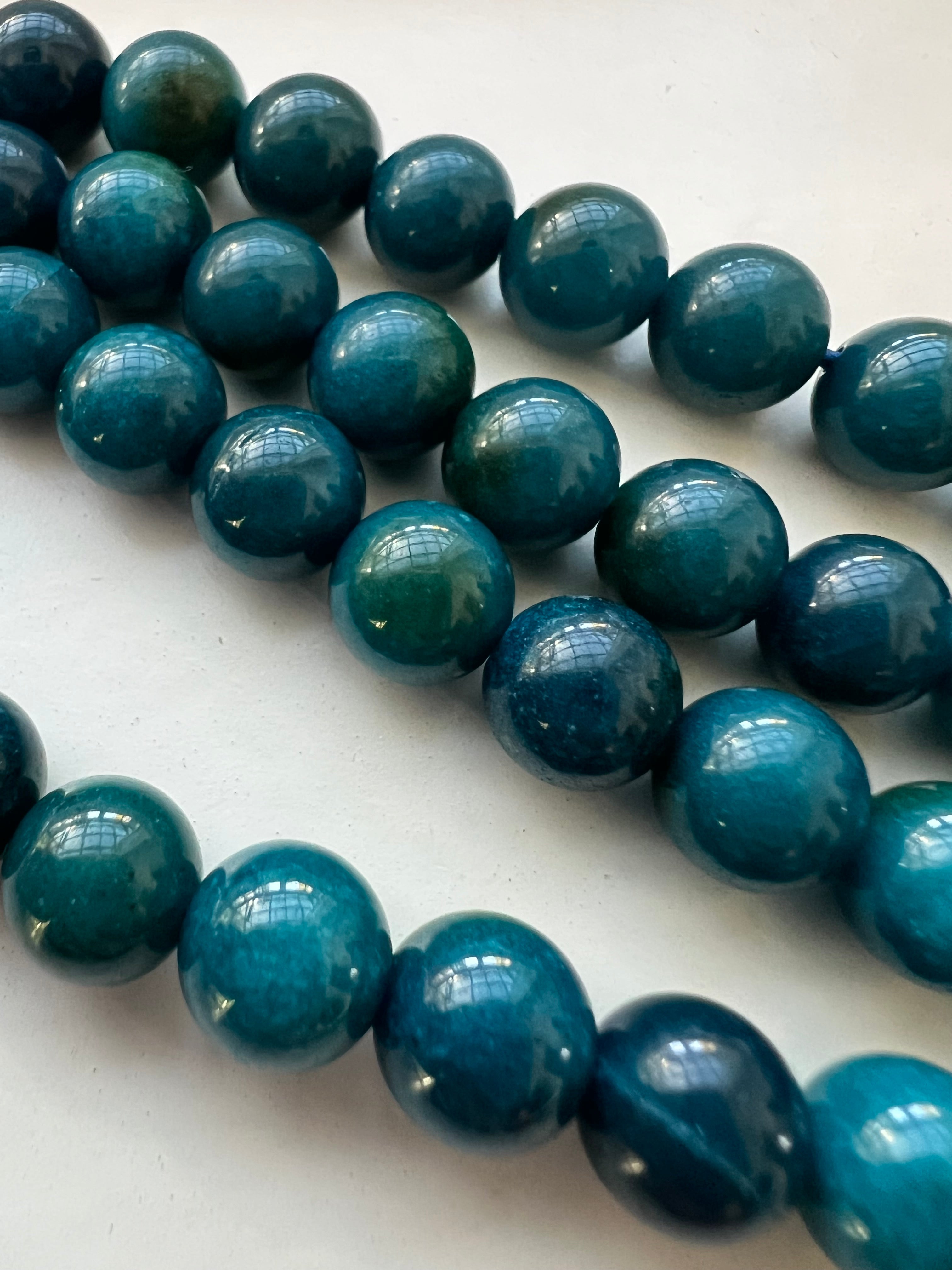 Mörkblå Jade, Stenpärlor – Naturliga Kristallpärlor för Smycken & DIY