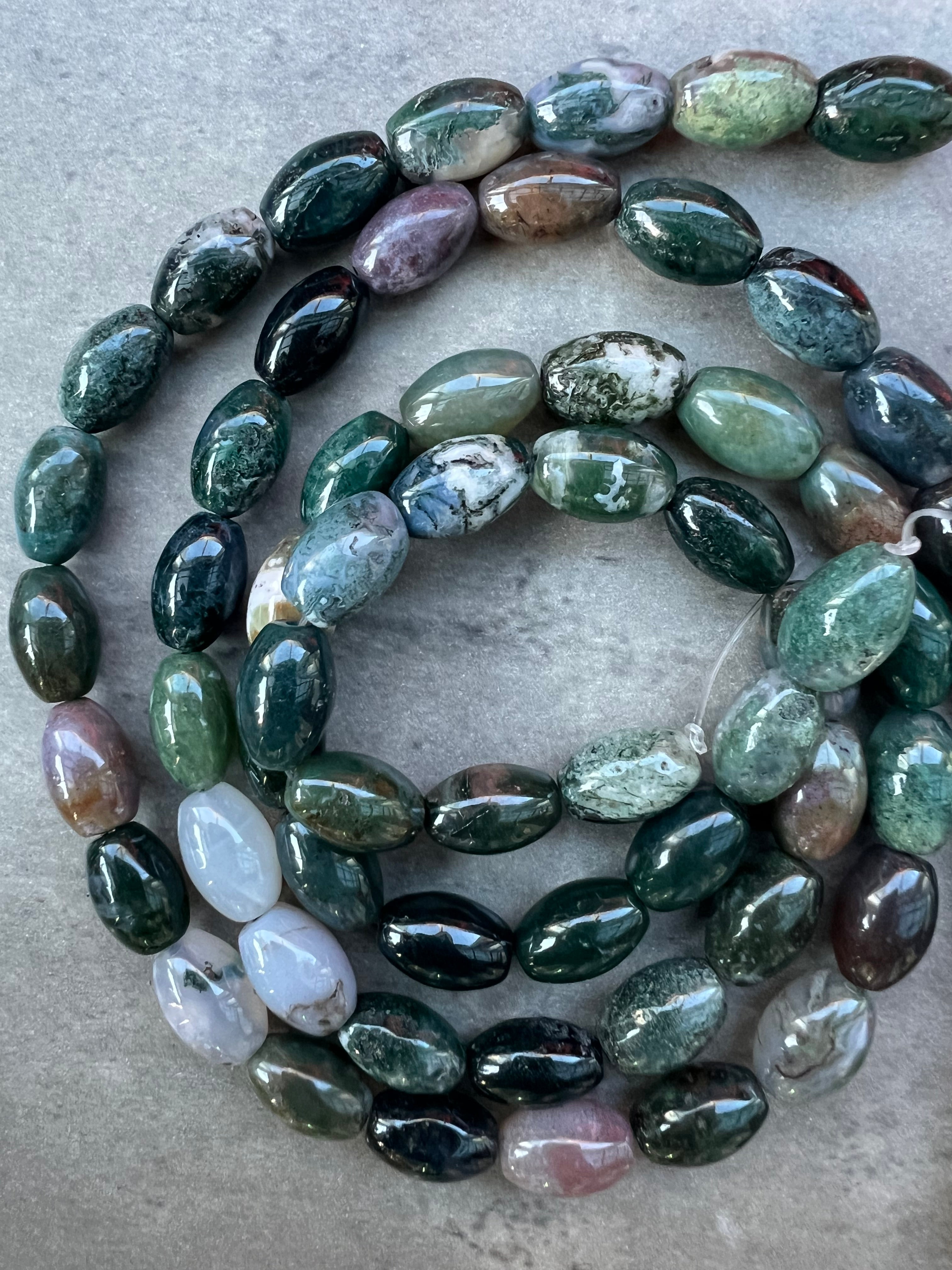 Indian Agatpärlor – Naturliga Färgskiftande Kristallpärlor för Smycken & DIY