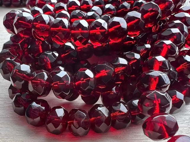 Röda Tjeckiska Glaspärlor för Smyckestillverkning