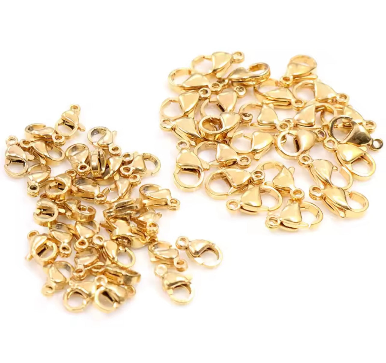 Karbinlås i Guld (Stål) 30 st – Smidiga och hållbara smyckeslås