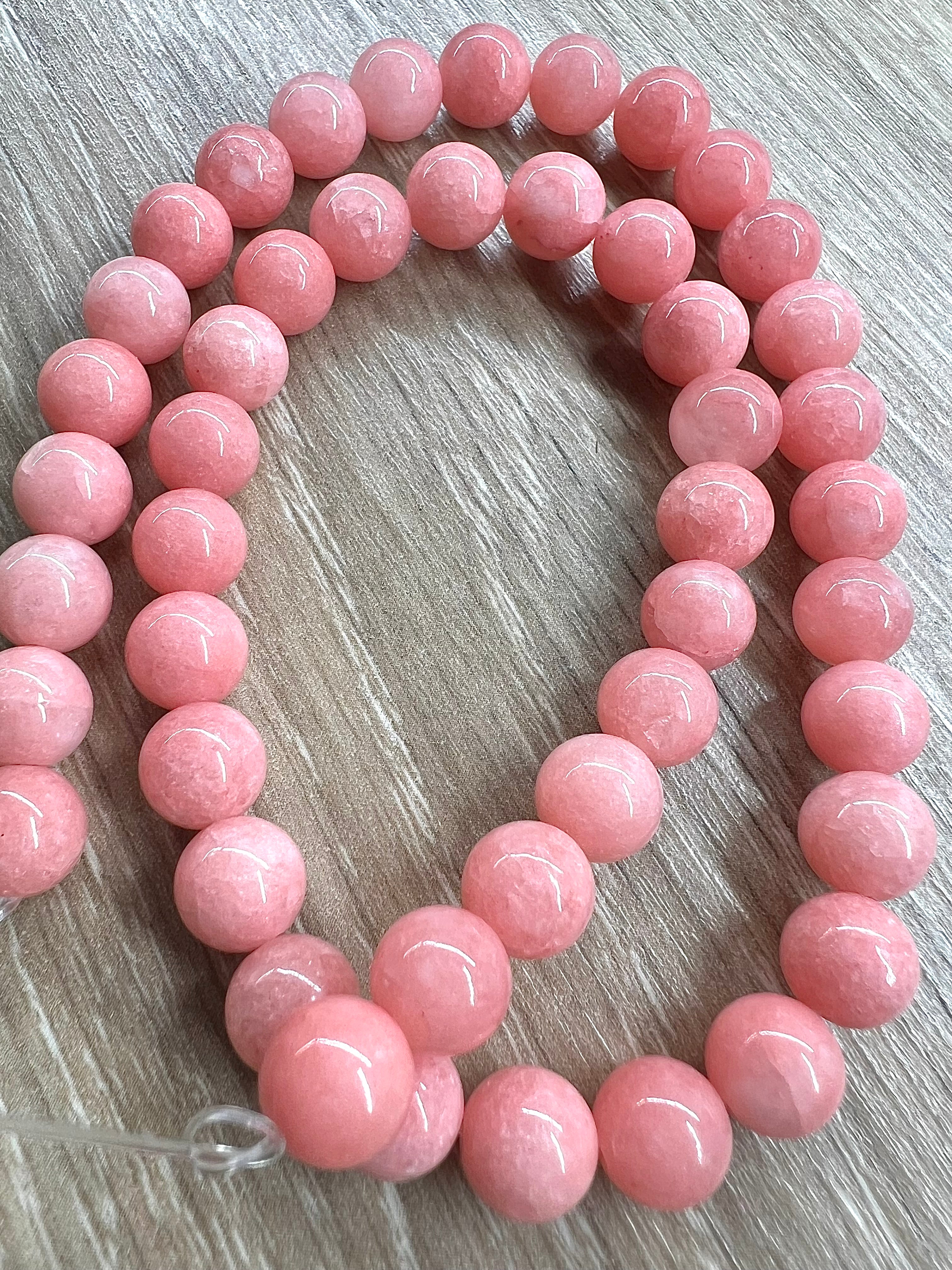 Rosa Jadepärlor – Eleganta Smyckespärlor för Smyckestillverkning