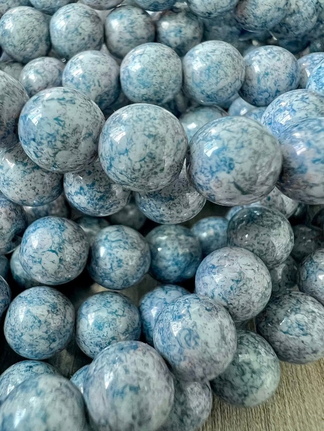 Ljusblåa Spräckliga Tjeckiska Glaspärlor för Smyckestillverkning