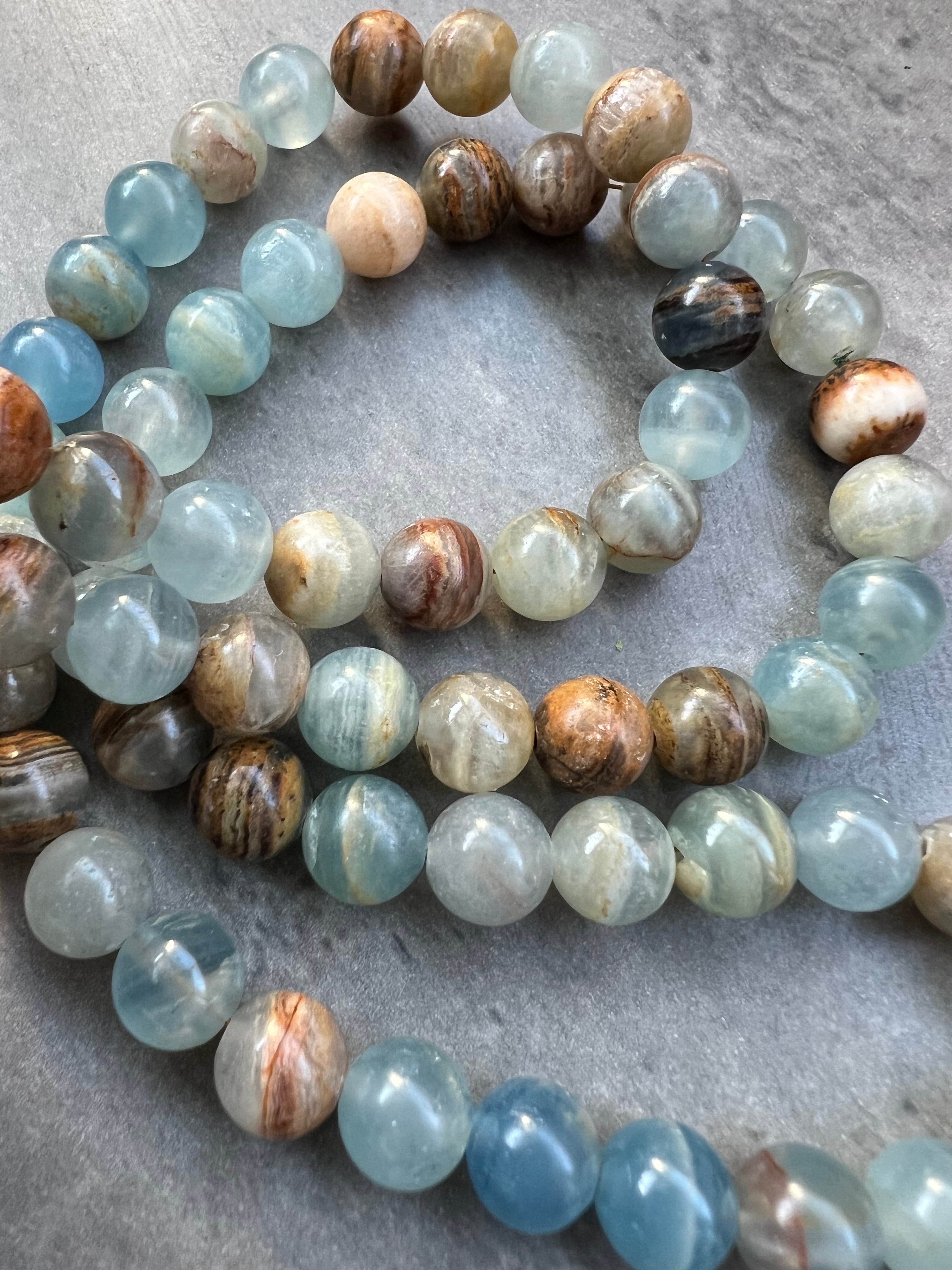 Blå Kalcit, Exklusiva Stenpärlor